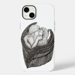 Coque Case-Mate iPhone Angels Kissing, noir et blanc Design