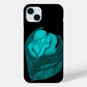 Coque Case-Mate iPhone Angels Kissing, noir et vert Design