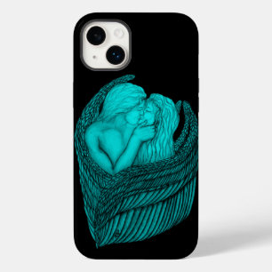 Coque Case-Mate iPhone Angels Kissing, noir et vert Design