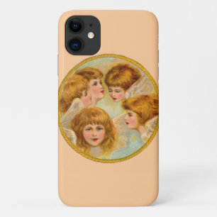 Coque iPhone 11 Anges en cercle d'anneau d'or