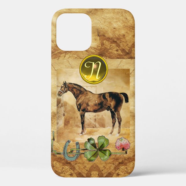 COQUES Case-Mate iPhone ANGLAIS HORSE, HORSESHOE ET MONOGRAMME SHAMROCK (Verso)