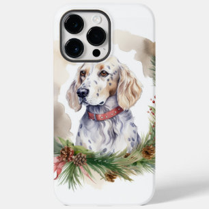 Coque Case-Mate iPhone Anglais Setter Christmas Wreath Festive Pup