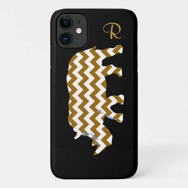 Coques Case-Mate iPhone animal rhinocéros de chevron (Dos)