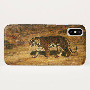 Coque iPhone X Animal sauvage vintage, tigre du Bengale parcouran