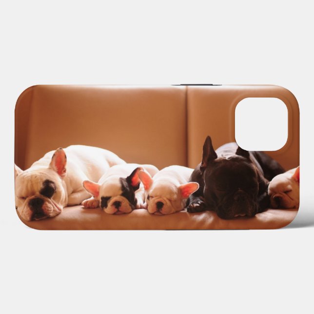 Coques Case-Mate iPhone Animaux de bébés cutest | French Bulldog Family (Verso (horizontal))
