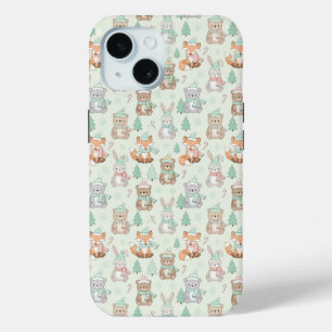 Coque Case-Mate iPhone Animaux de Noël mignons motif sans couture