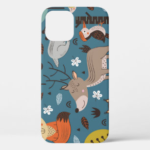 Case-Mate iPhone Case Animaux forestiers, bleu, style scandinave