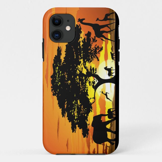 Coques Case-Mate iPhone Animaux sauvages sur l'iPhone de coucher du soleil (Dos)