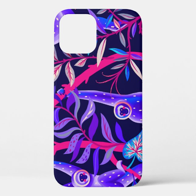 Coques Case-Mate iPhone Animaux tropicaux : motif de singes bleus. (Verso)