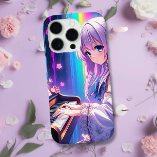 Coque iPhone 16 Pro Anime Girl Jouer Piano