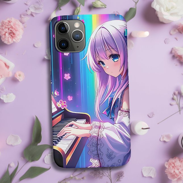 Coques Case-Mate iPhone Anime Girl Jouer Piano (Créateur téléchargé)