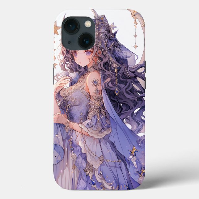 Coques Case-Mate iPhone Anime Girl Purple Moon Princess Imaginaire Art (Verso)