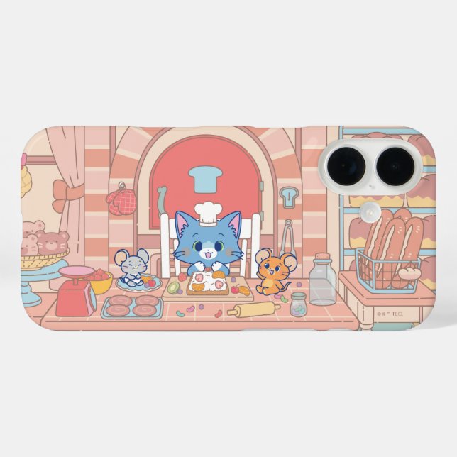 Coques Case-Mate iPhone Anime Tom, Jerry et boulangerie Tuffy (Verso (horizontal))