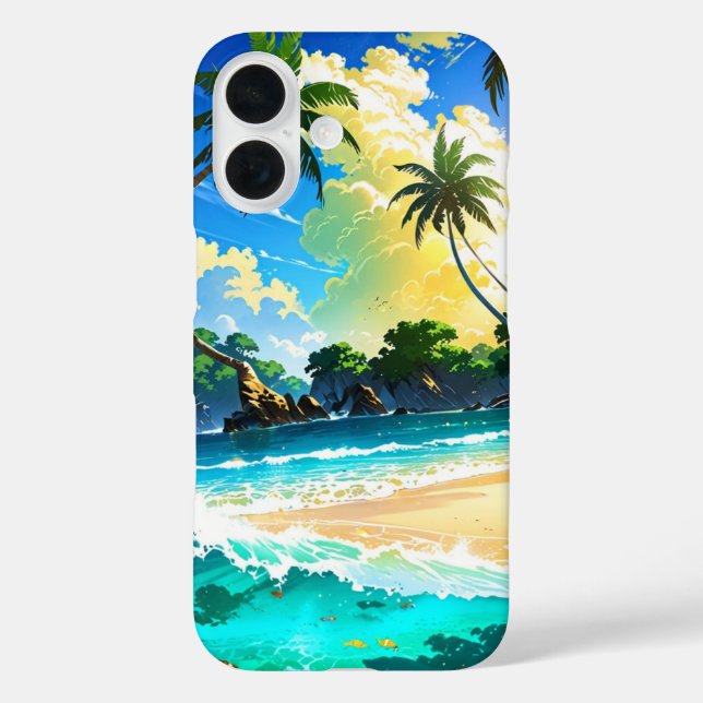 Coques Case-Mate iPhone Anime Tropical Beach Paradise (Verso)