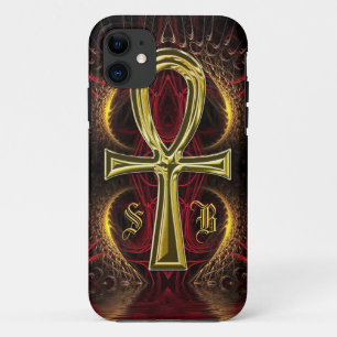Coques Pour iPhone Ankh Gold Goddess Nom personnalisé Initiales