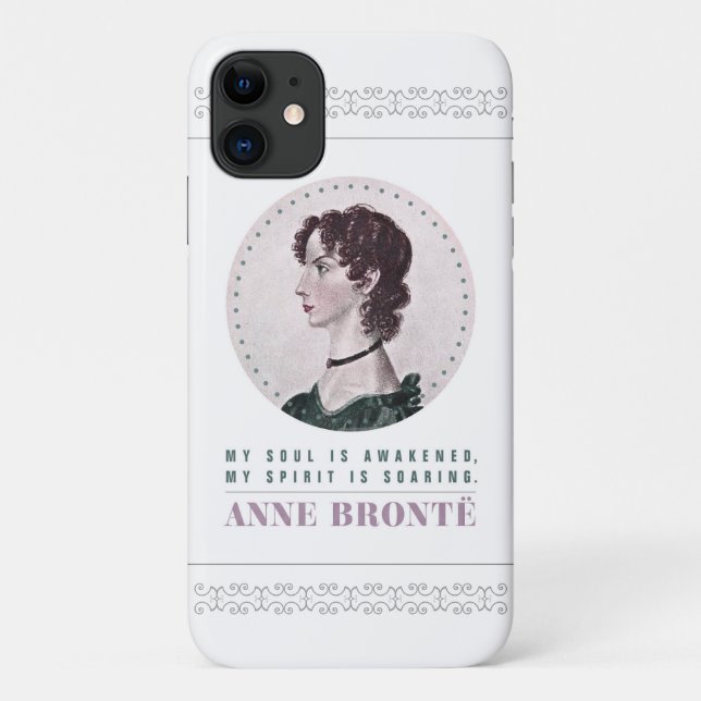 Coques Case-Mate iPhone Anne Bronte Portrait et Citation Mon âme est éveil (Dos)