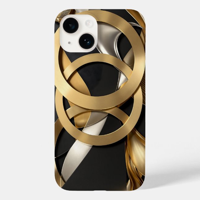 Coques Case-Mate iPhone Anneaux d'or Art Abstrait - Design moderne de luxe (Verso)
