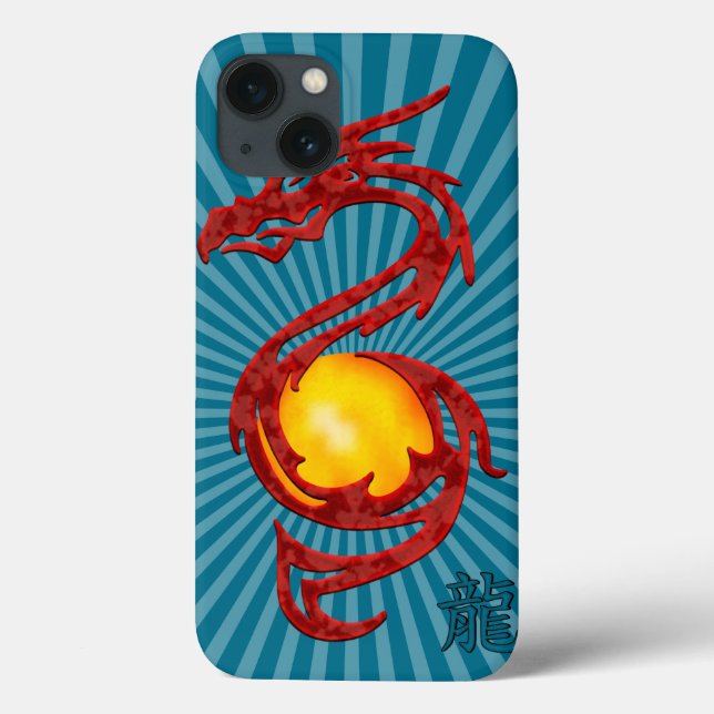 Coques Case-Mate iPhone Année Chinoise du Dragon Rouge Métallisé (Verso)