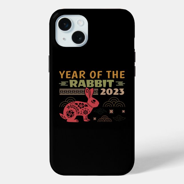 Coques Case-Mate iPhone Année chinoise du zodiaque du lapin 2023 (Verso)