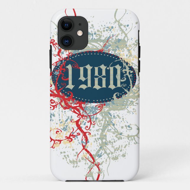 Coques Case-Mate iPhone Année d'anniversaire vintage 1980 (Dos)