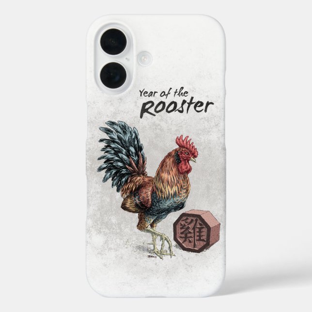 Coques Case-Mate iPhone Année du coq chinois Zodiac Art (Verso)