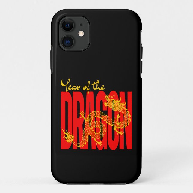 Coques Case-Mate iPhone Année du Dragon Rouge Or (Dos)