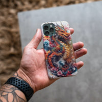Année du Dragon Rouge Orange et blanc Custom