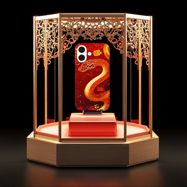 Coques Case-Mate iPhone Année du serpent rouge et or (Dynamic Lucky Fortune Red and Yellow Year of the Snake Phone Case )