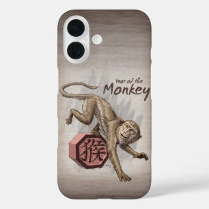 Coque Pour iPhone 16 Année du singe Zodiaque chinois