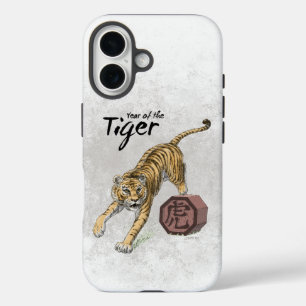 Coque Pour iPhone 16 Année du tigre Zodiac chinois Art