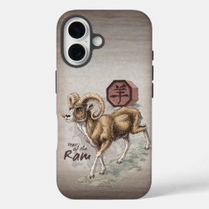 Coque Pour iPhone 16 Année Zodiaque chinoise du bélier Art Coque-Mate S