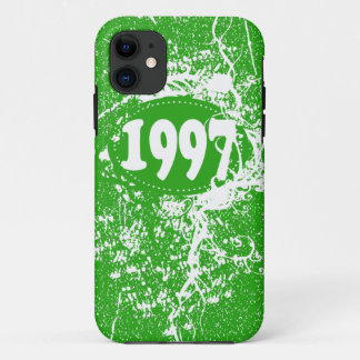 Etui iPhone Case-Mate Anniversaire et depuis 1997 vintage (Vert, Blanc)