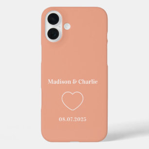 Coque Pour iPhone 16 Plus Anniversaire minimaliste du Mariage d'amour