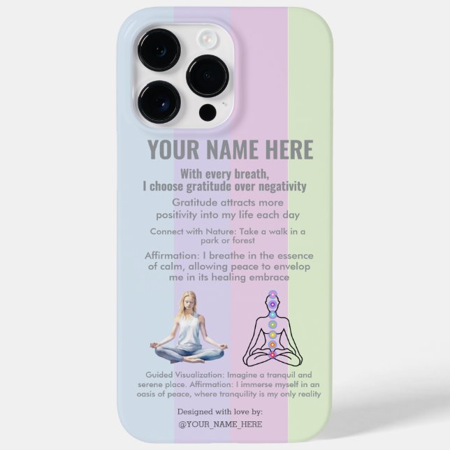 Coques Case-Mate iPhone ANTI-Stress YOGA CHAKRA PEACE  GRATITUDE (Verso)