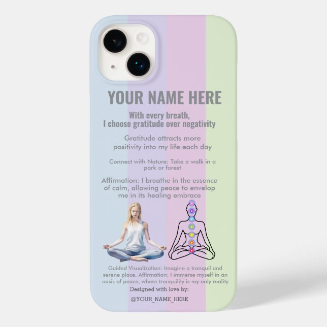 Coques Case-Mate iPhone ANTI-Stress YOGA CHAKRA PEACE  GRATITUDE (Verso)