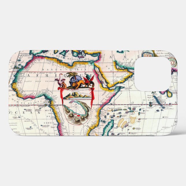 Coques Case-Mate iPhone Antique carte de l'Afrique de 1687 Coque-Mate iPho (Verso (horizontal))