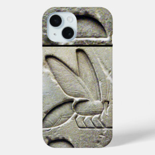 Coque Pour iPhone 15 ANTIQUE EGYPTIENNE HONEY BEE BEEKEEPER noir blanc