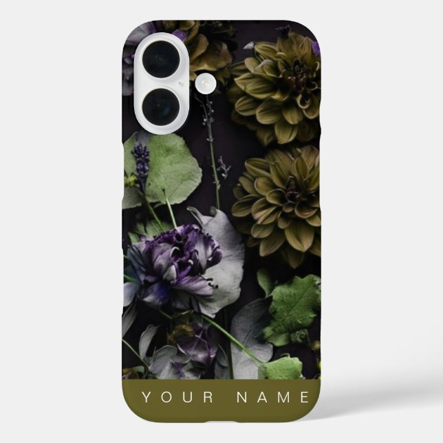 Coques Case-Mate iPhone Antique en fleur foncée (Verso)