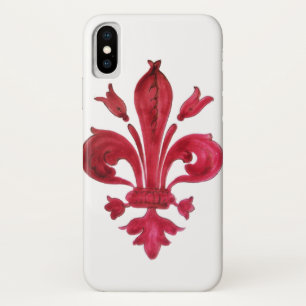 Case-Mate iPhone Case ANTIQUE FLEUR ROUGE DE LIS EN Héraldique BLANC