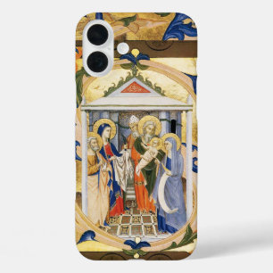 COQUE POUR iPhone 16 PLUS ANTIQUE FLORAL NATIVITÉ CHRISTMAS PARCHEMENT