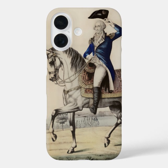 Coques Case-Mate iPhone Antique George Washington à cheval | USA 250 (Verso)