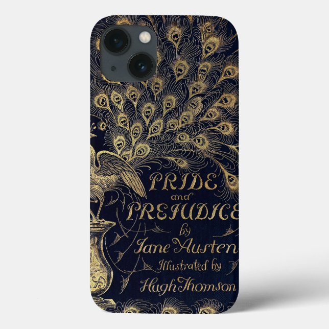 Coques Case-Mate iPhone Antique Jane Austen Pride and Prejudice Peacock (Verso)