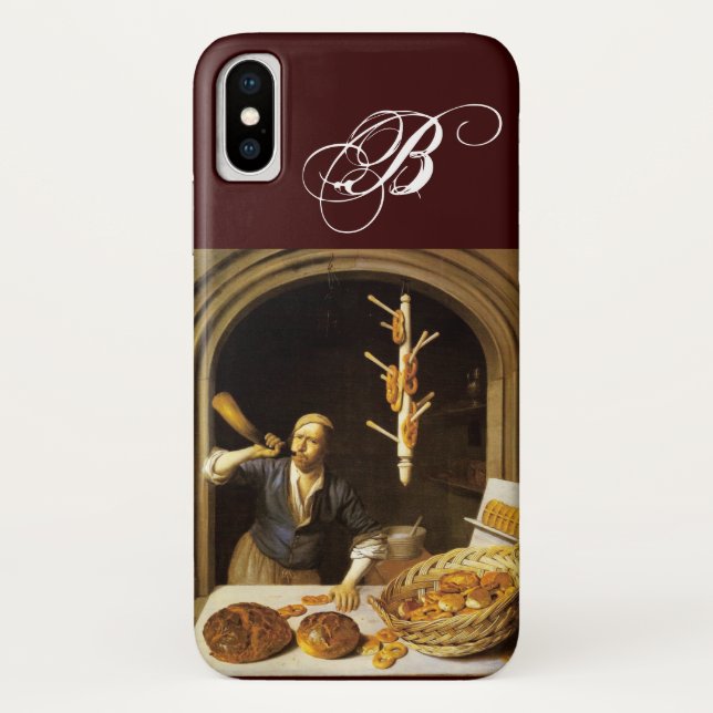 COQUES Case-Mate iPhone ANTIQUE OVEN BAKER, BAKERY PAIN SHOP MONOGRAMME (Dos)