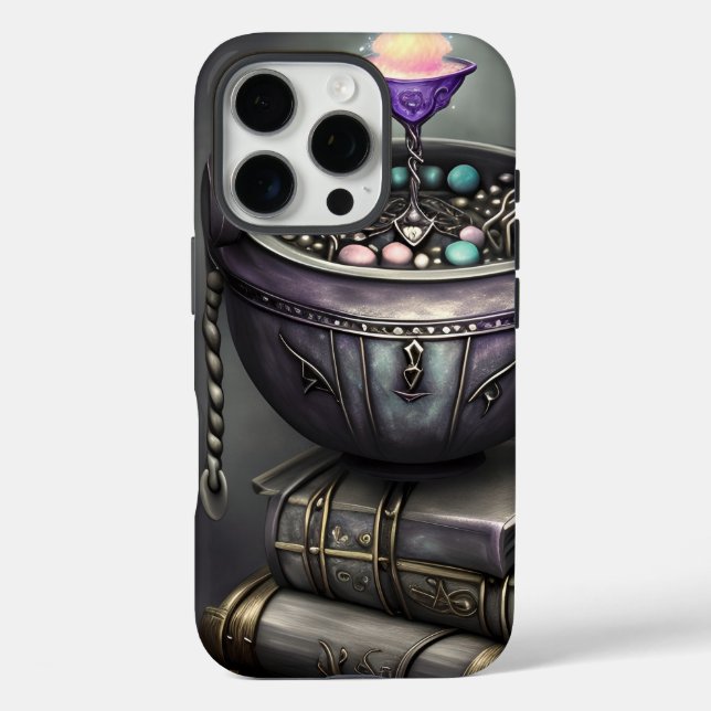Coques Case-Mate iPhone Antique Steampunk Cauldron | Pile de Spellbooks (Verso)