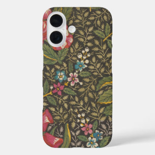 Coque Pour iPhone 16 Antique Toile de Jouy motif floral français