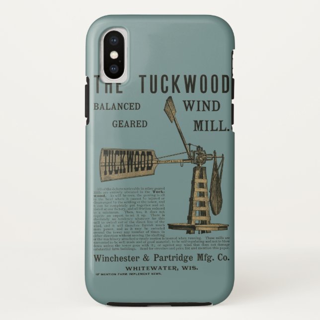 Coques Case-Mate iPhone Antique Wind Mill The Tuckwood Whitewater Wis 1889 (Dos)