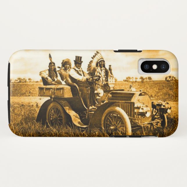 COQUES Case-Mate iPhone APACHES ET GERONIMO CONDUISANT UNE VOITURE À MOTEU (Dos (Horizontal))