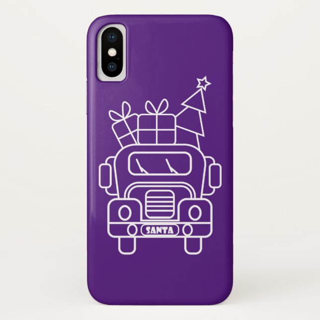 Coques Case-Mate iPhone Aperçu camion de Noël Père Noël voiture vue avant (Dos)