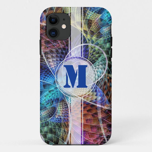 Coques Case-Mate iPhone Apophyse Abstraite Fractale X + votre monogramme (Dos)