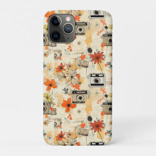 Case-Mate iPhone Case Appareil photo ancien - Fleurs orange et moutarde 